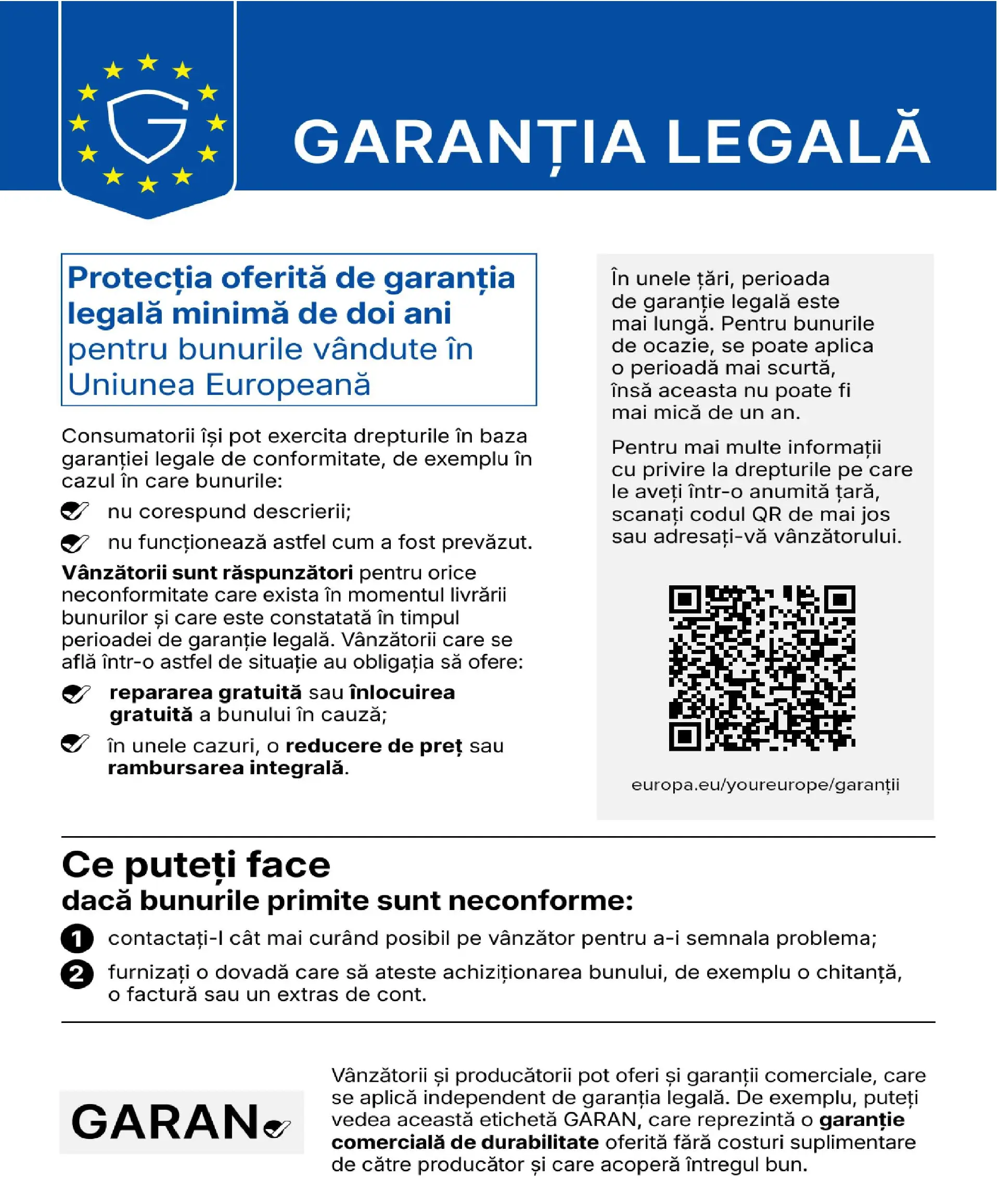Garanția Legală UE
